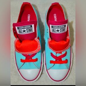 Converse Chuck Taylor Double Tongue OX Poolside/Berry Girl's Sneakers Sz 1
